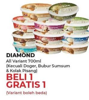 Promo Harga Diamond Ice Cream Kecuali Es Doger, Kecuali Bubur Sumsum, Kecuali Kolak Pisang 700 ml - Yogya