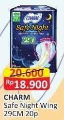 Promo Harga Charm Safe Night Wing 29cm 20 pcs - Alfamart