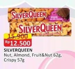 Promo Harga SILVER QUEEN Chocolate Fruit Nuts, Almonds, Crispy 57 gr - Alfamart