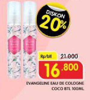 Promo Harga EVANGELINE Bloom Series Eau De Cologne Coco 100 ml - Superindo