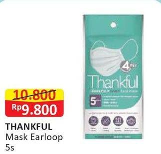 Promo Harga THANKFUL Earloop Daily Mask 5 pcs - Alfamart