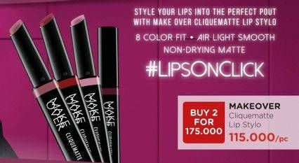 Promo Harga MAKE OVER Cliquematte Lip Stylo Series per 2 pcs - Watsons