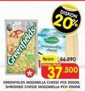 Promo Harga Greenfields Mozarella/Shreded Mozarella Cheese  - Superindo