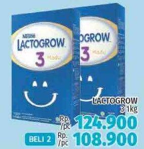 Promo Harga LACTOGROW 3 Susu Pertumbuhan per 2 box 1 kg - LotteMart