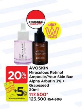 Promo Harga Avoskin Miraculous Retinol Ampoule/Avoskin Your Skin Bae  - Watsons
