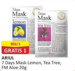 Promo Harga ARIUL Face Mask Lemon, Tea Tree, Aloe 20 gr - Alfamart