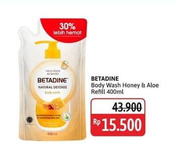 Promo Harga Betadine Natural Defense Body Wash Manuka Honey Moisturising Aloe Vera 400 ml - Alfamidi