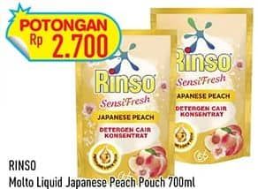 Promo Harga Rinso Liquid Detergent + Molto Japanese Peach 750 ml - Hypermart