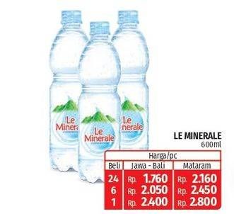 Promo Harga Le Minerale Air Mineral 600 ml - Lotte Grosir