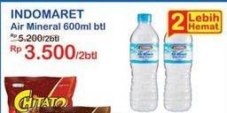 Promo Harga INDOMARET Air Mineral per 2 botol 600 ml - Indomaret