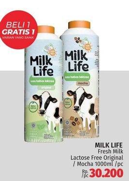 Promo Harga Milk Life Fresh Milk Bebas Laktosa, Mocha 1000 ml - LotteMart