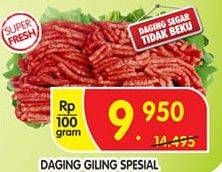 Promo Harga Daging Giling Sapi Spesial per 100 gr - Superindo