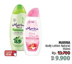 Promo Harga Marina Hand Body Lotion Natural Rich Moisturizing, Natural Protects Cares 335 ml - LotteMart