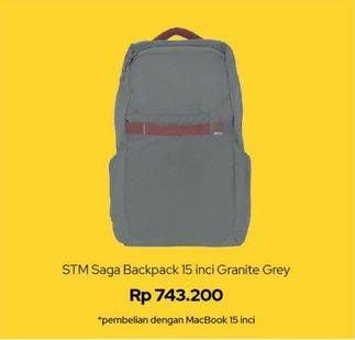 Promo Harga STM Saga Backpack 15 Inci Granite Grey  - iBox
