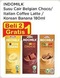 Promo Harga Indomilk Korean Series Seoul Banana, Belgian Chocolate, Italian Coffee Latte 180 ml - Indomaret