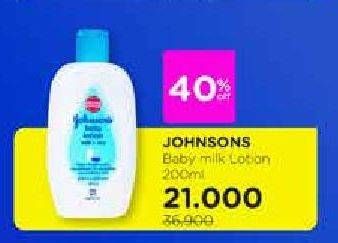 Promo Harga JOHNSONS Baby Milk Lotion 200 ml - Watsons