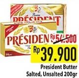 Promo Harga President Ambassador Butter Salted, Unsalted 200 gr - Hypermart