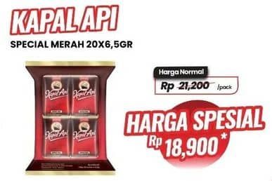 Promo Harga Kapal Api Kopi Bubuk Special per 20 sachet 6 gr - Carrefour