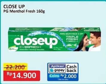 Promo Harga Close Up Pasta Gigi Everfresh Menthol Fresh 160 gr - Alfamart