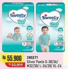 Promo Harga Sweety Silver Pants S38, S36, M32, M30, L26, L28, XL24 24 pcs - Alfamart