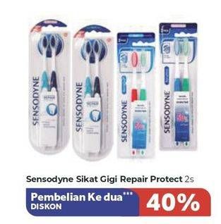 Promo Harga SENSODYNE Sikat Gigi Repair & Protect 2 pcs - Carrefour