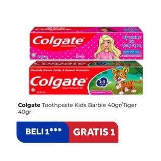 Promo Harga COLGATE Toothpaste Kids Barbie, Tiger 40 gr - Carrefour