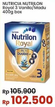 Promo Harga Nutrilon Royal 3 Susu Pertumbuhan Madu, Vanila 400 gr - Indomaret