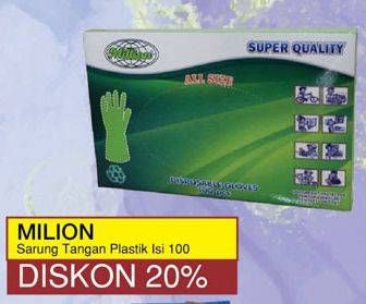 Promo Harga MILLION Sarung Tangan Plastik 100 pcs - Yogya