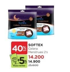 Promo Harga Softex Celana Menstruasi All Size 2 pcs - Watsons