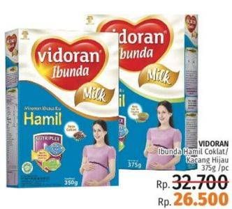 Promo Harga VIDORAN Ibunda Susu Ibu Hamil Coklat, Vanila-Kacang Hijau 375 gr - LotteMart