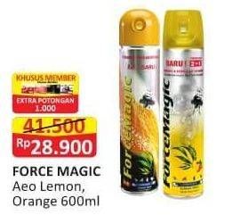 Promo Harga FORCE MAGIC Insektisida Spray Lemon, Orange 600 ml - Alfamart