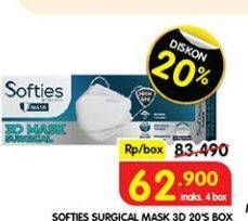 Promo Harga Softies Masker Surgical Mask 20 pcs - Superindo