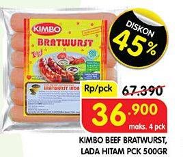 Promo Harga KIMBO Bratwurst Lada Hitam, Original 500 gr - Superindo