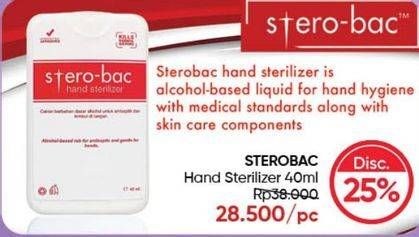 Promo Harga Sterobac Hand Sterilizer 40 ml - Guardian