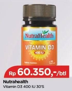 Promo Harga NUTRAHEALTH Vitamin D3 400 IU 30 pcs - TIP TOP