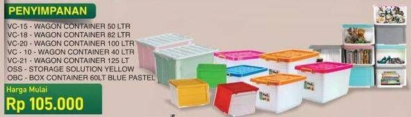 Promo Harga Wagon Container VC-16, VC-18, VC-20, VC-10, VC-21, Storage Solution Yellow, Box Container Blue Pastel  - COURTS