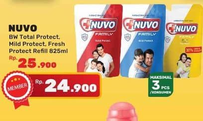 Promo Harga Nuvo Body Wash Total Protect, Mild Protect, Fresh Protect 825 ml - Yogya