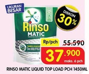 Promo Harga Rinso Detergent Matic Liquid Top Load 1600 ml - Superindo