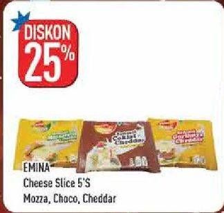 Promo Harga EMINA Cheese Slice Choco, Cheddar, Mozza 5 pcs - Hypermart