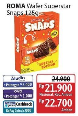 Promo Harga Roma Superstar Wafer Snaps 125 gr - Alfamidi