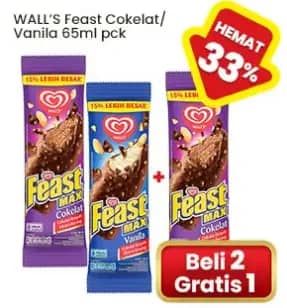Promo Harga Walls Feast Vanilla, Chocolate 65 ml - Indomaret