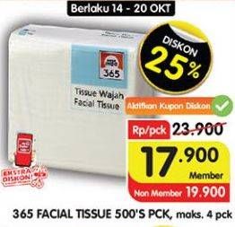 Promo Harga 365 Facial Tissue 500 sheet - Superindo