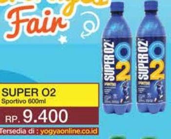 Promo Harga Super O2 Silver Oxygenated Drinking Water Sportivo 600 ml - Yogya