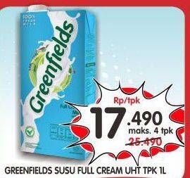 Promo Harga Greenfields UHT Full Cream 1000 ml - Superindo