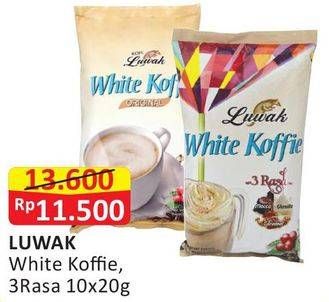 Promo Harga Luwak White Koffie Original, 3 Rasa 10 pcs - Alfamart