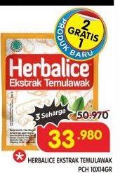 Promo Harga HERBALICE Ekstrak Temulawak Original per 10 sachet 14 gr - Superindo