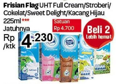 Promo Harga FRISIAN FLAG Susu UHT Purefarm Full Cream, Sweet Delight, Kacang Hijau, Strawberry, Coklat 225 ml - Carrefour