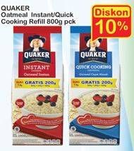 Promo Harga Quaker Oatmeal Instant/Quick Cooking All Variants 800 gr - Indomaret