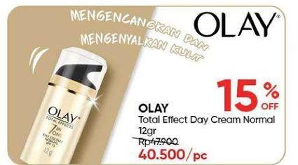 Promo Harga OLAY Total Effects 7 in 1 Anti Ageing Day Cream Normal SPF 15 12 gr - Guardian