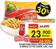 Promo Harga GOLDEN FARM French Fries Shoestring, Crinkle 1000 gr - Superindo